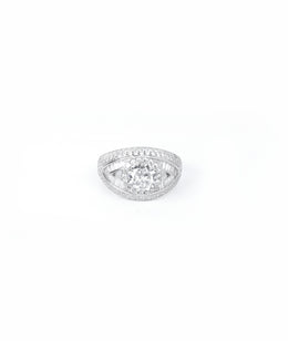 princess cut silver ring