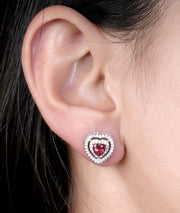 Timeless Red Heart Pendant Set in 925 Silver