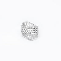 wave cut silver ring