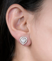 Classic Heart Solitaire Pendant Set in 925 Silver