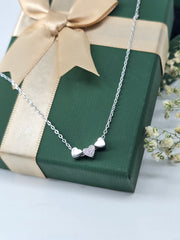 925 silver tripple heart chain pendent