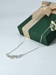 925 silver frenzy diamond bar necklace