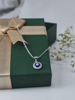 925 silver evil eye pendent necklace