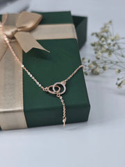925 silver rings hooked necklace in rose gold finish