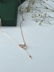 925 silver rings hooked necklace in rose gold finish