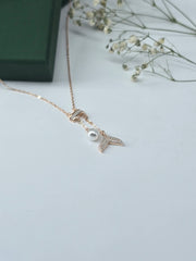 925 Silver Mermaid Tail Pendant Necklace with Pearl Charm