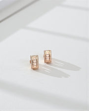 Rectangle CZ Silver Stud Earrings – Modern Minimalist Jewelry