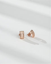 Rectangle CZ Silver Stud Earrings – Modern Minimalist Jewelry