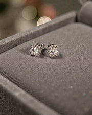 Classic Cushion-Cut CZ Silver Stud Earrings – Timeless Sparkle Everyday Wear