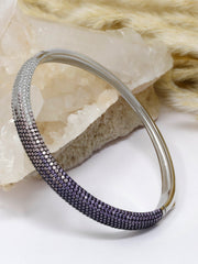 925 Silver Ombre Bangle – Blue to White Stone Gradient | Rajasi Silver