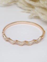 925 Silver Rose Gold Wave Bangle – Elegant Minimalist Statement by Rajasi Silver
