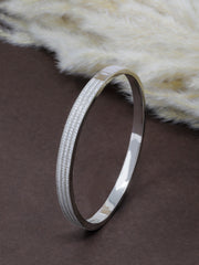 Triple-Layer Diamond-Cut Bangle | 925 Sterling Silver | by Rajasi silver