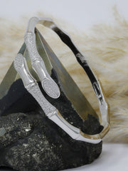 Rajasi Silver 925 Sterling Silver Designer Bangle Bracelet – Luxury Textured Adjustable Jewelry for Women