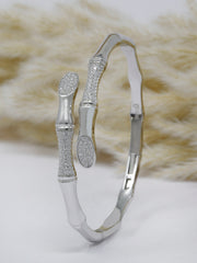 Rajasi Silver 925 Sterling Silver Designer Bangle Bracelet – Luxury Textured Adjustable Jewelry for Women