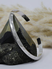 925 Sterling Silver Floral Engraved Open Cuff Bracelet – Minimalist Unisex Bangle