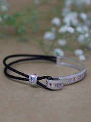 Rajasi Silver 925 Sterling Silver & Leather CZ Bracelet – Unisex Modern Jewelry