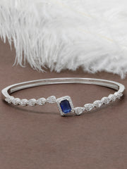 925 Silver Bangle with Gemstone – Rajasi Silver | Sapphire, Emerald & Crystal Variants