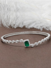 925 Silver Bangle with Gemstone – Rajasi Silver | Sapphire, Emerald & Crystal Variants