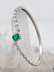 925 Silver Bangle with Gemstone – Rajasi Silver | Sapphire, Emerald & Crystal Variants