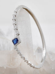 925 Silver Bangle with Gemstone – Rajasi Silver | Sapphire, Emerald & Crystal Variants