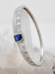 925 Silver Designer Bangle with Gemstones – Rajasi Silver | Crystal, Emerald & Sapphire
