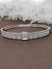 925 Silver Designer Bangle with Gemstones – Rajasi Silver | Crystal, Emerald & Sapphire