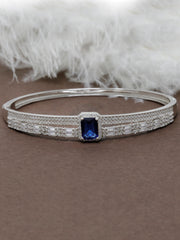 925 Silver Designer Bangle with Gemstones – Rajasi Silver | Crystal, Emerald & Sapphire