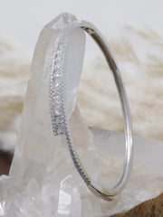 925 Silver Modern Bangle with Gemstones – Rajasi Silver | Pink, Blue & White Crystal