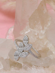 925 Sterling Silver Leaf Ring – Elegant Nature-Inspired Adjustable Band