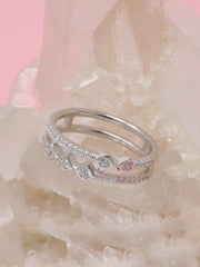 925 Sterling Silver Double Band Geometric Ring – Modern Layered Statement Jewelry