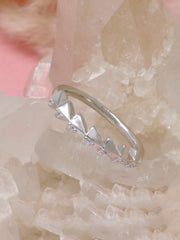 925 Sterling Silver Chevron CZ Ring | Geometric Minimalist Band Ring | Dainty Stacking Ring