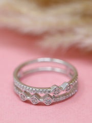 925 Sterling Silver Double Band Geometric Ring – Modern Layered Statement Jewelry