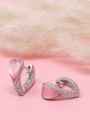 925 Sterling Silver Blue Enamel Hoop Earrings | CZ Huggie Hoops | Minimalist Everyday Jewelry | Gift for Her