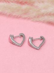 925 Sterling Silver Blue Enamel Hoop Earrings | CZ Huggie Hoops | Minimalist Everyday Jewelry | Gift for Her