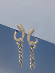 925 Sterling Silver Dangle Chain Earrings – Elegant Drop Earrings for Women