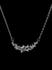 925 silver frenzy diamond bar necklace