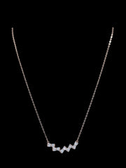 925 Sterling Silver Geometric Pendant Necklace with Zircon Accents – Minimalist Silver Jewelry for Women