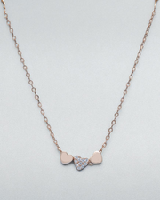 925 Sterling Silver Triple Heart Pendant Necklace – Romantic Silver Jewelry for Women