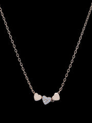 925 Sterling Silver Triple Heart Pendant Necklace – Romantic Silver Jewelry for Women