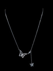 925 Sterling Silver Butterfly Pendant Necklace – Elegant Zircon Butterfly Jewelry for Women