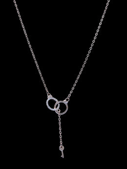 925 silver rings hooked necklace in rose gold finish
