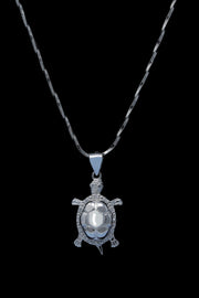 925 Sterling Silver Turtle Pendant Necklace – Lucky Tortoise Silver Jewelry for Women & Men