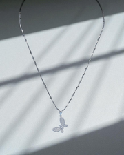 925 Sterling Silver Rhodium Plated Butterfly Pendant Necklace | Elegant Minimalist Jewelry for Women