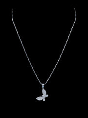 925 Sterling Silver Rhodium Plated Butterfly Pendant Necklace | Elegant Minimalist Jewelry for Women