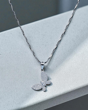 925 Sterling Silver Rhodium Plated Butterfly Pendant Necklace | Elegant Minimalist Jewelry for Women