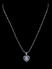 925 Sterling Silver Heart Pendant Necklace – Sparkling Cubic Zirconia Love Jewelry for Women