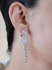 925 Sterling Silver Dangle Chain Earrings – Elegant Drop Earrings for Women