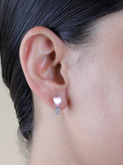 925 Sterling Silver Blue Enamel Hoop Earrings | CZ Huggie Hoops | Minimalist Everyday Jewelry | Gift for Her