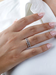 925 Sterling Silver Double Band Geometric Ring – Modern Layered Statement Jewelry