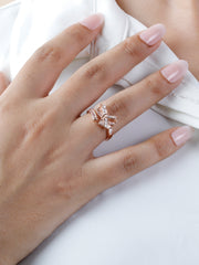 925 Sterling Silver Bow Ring – Adjustable CZ Ring for Women